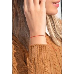 Kırmızı İp Bileklik Şans Bilekliği Red String