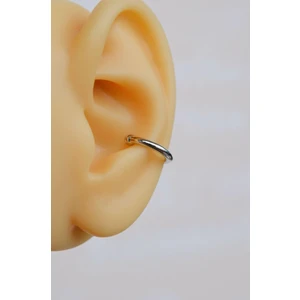 Gümüş Renkli Düz Sıkıştırmalı Kıkırdak Küpesi Earcuff