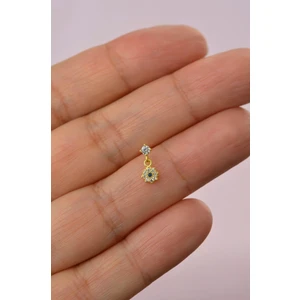 Gold Renk 925 Ayar Gümüş Nazar Çiçek Sallantılı Hızma