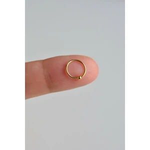 Gold Renkli Mini Topçuklu 8 mm Çelik Halka Hızma Burun Piercingi
