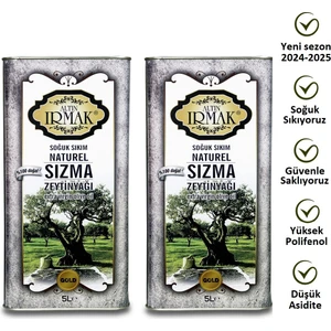 Altın Irmak özel harman Soğuk Sıkım Natürel Sızma Zeytinyağı 2 x 5 litre=10 litre