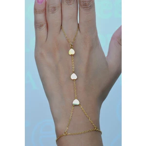 Sacce Scarves & Accessories Sacce Scarves&Accessories Sıralı Kalpli Çelik Şahmeran Gold Renkli