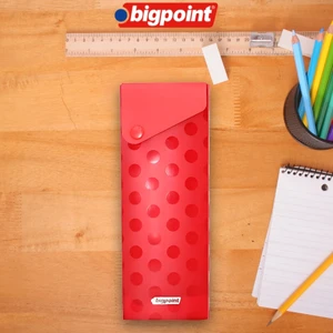 | Kutu Kalemlik, Çıtçıtlı Kapak ile Kolay Kullanılabilir, Geniş Ebatlı Kalemlik, Kırmızı