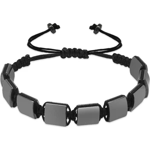 Makrome Örgü Hematit Doğaltaş Bileklik