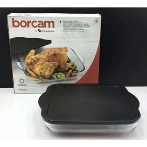 59024 Borcam Siyah Kapaklı Fırın Tepsisi 28X28CM