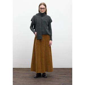 Fitilli Kadife Uzun Etek Kiremit