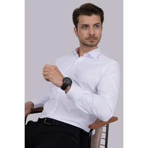 Beyaz Sedef Düğmeli Slimfit Erkek Gömlek