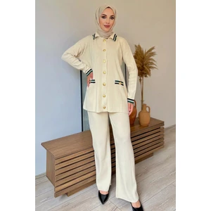 Kadın Düğmeli Tesettür Triko Ikili Takım