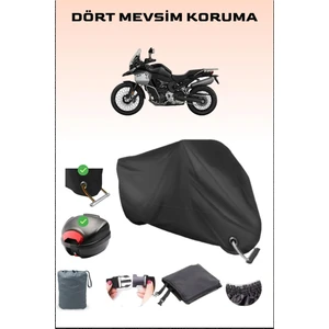 Bmw F 900 Gs Adventure Için Arka Çanta Ve Kilit Uyumlu Siyah Motosiklet Branda, Güvenli