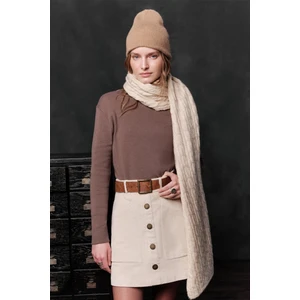 Fitilli Kadife Mini Etek Vanilya