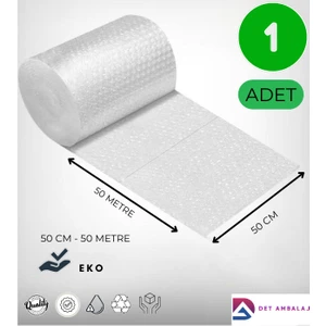 Balonlu Naylon 50 cm x 50 metre 25-30 gram Det Ambalaj 1 .sınıf Balonlu Poşet Patpat Havalı Naylon Pat Pat Ambalaj