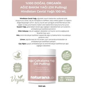 Doğal Organik Ağız Çalkalama Yağı (Oil Pulling Yağ Çekme) 100 ml Hindistan Cevizi ve Susam Yağı