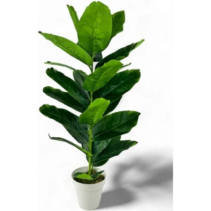 Yapay Çiçek Starliçe 80CM 23 Yapraklı Salon Çiçeği Beyaz Saksılı Yapay Bitki