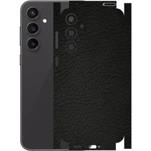 ECR MOBILE Samsung Galaxy S23 Fe ile Uyumlu Deri Desenli Siyah Arka Kaplama