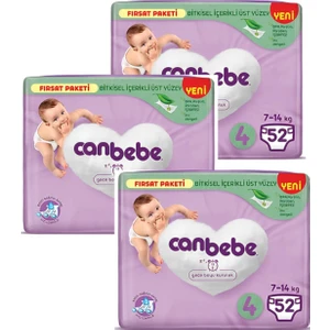 Bebek Bezi Fırsat Paketi 4 Beden Maxi (7-14 kg) 52'li x 3 Adet