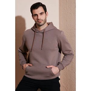 Slim Fit Kapüşonlu Kanguru Cepli Içi Tüylü Yumuşak Şardonlu Sweat Erkek Sweat 5905281