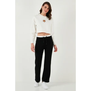 Streç Slim Fit Yüksek Bel Geniş Paça Çimalı Eşofman Altı Bayan Eşofman Altı 5866078