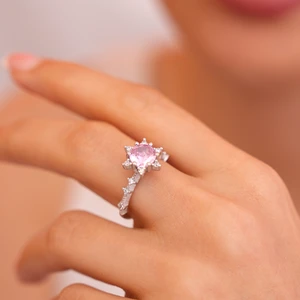 Siset Gümüş 925 Ayar Lotus  Çiçeği Aşk  Güneşi  Gümüş Yüzük