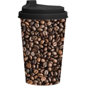 440 Ml Kahve Taneleri Desenli Konik Kahve Kupası