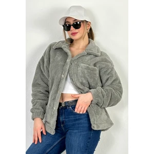 Lost Wintage Hırka Bay/bayan  Pamukluvwelsoft Peluş Düğmeli Çift Cepli Oversıze Ceket