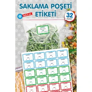 Saklama Poşeti Etiketi  32 Adet  Ürün Isim Etiketi Düzenleyici Etiket 5x3,5 cm  Sudan Nemden ETKILENMEZ-T1156