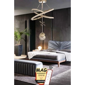 NZL Lighting Clasy Model Siyah Kumandalı 3 Renk Modern Ledli Sarkıt Yatak Odası Avize ve Ledli Avize