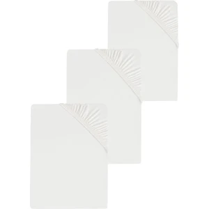 3'lü 140X200 cm Düz Pamuklu Çift Kişilik Lastikli  Fitted Penye Çarşaf