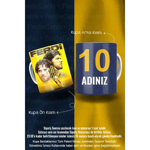 Pembecadde  Porselen Baskılı Ferdi Kadıoğlu Isimli Ve Numaraları Kupa Bardak