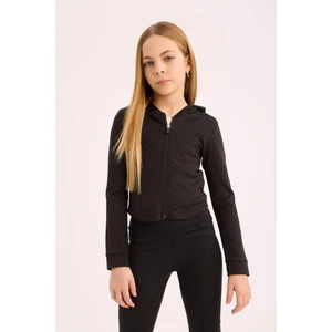 Kız Çocuk Kapüşonlu İçi Yumuşak Tüylü Fermuarlı Sweatshirt D9788A825SP