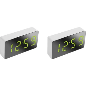 2x Mini Masa Çalar Saat Dijital Ayna LED Sıcaklık USB Başucu Masa Seyahat Saatleri Yatak Odası Oturma Ev Dekor Için (Yurt Dışından)