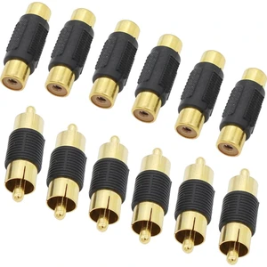 Rca Adaptörü 6 Rca Dişi - Dişi Bağlayıcılar + 6 Rca Erkek - Erkek Bağlayıcılar Rca Kablo Uzantılarıyla Uyumlu Altın Kaplama Adaptörler (Yurt Dışından)