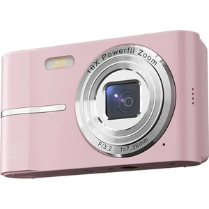 Sunshinee 2,4 Inç Retro Dijital Kamera 4K Hd Küçük Taşınabilir Cmos Mini Kamera 50MP 16X Zoom Video Kaydedici Kamera Pembe (Yurt Dışından)