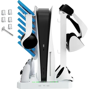 Soğutma Fanlı Ps Vr2 Şarj Istasyonu, Kulaklıklı Vr Şarj Ekran Standı ve Oyun Depolama Tutucu ile Uyumlu (Yurt Dışından)