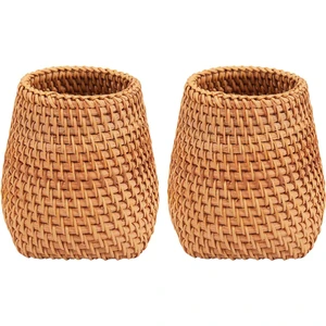 2x Rattan Çubuklarını Tüp Kürek Kaşık Kova Yemek Bıçakları Çatal Sofra Ev Saklama Sepetleri Organizatör C (Yurt Dışından)