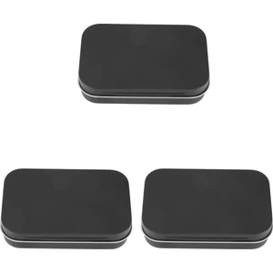 3 Adet 95X60X21MM Siyah Teneke Kutu Siyah Metal Kutu Mat Şeker Kutusu Küçük Kutu (Yurt Dışından)