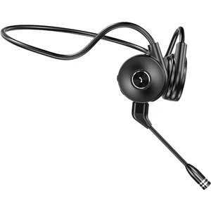 Kemik Iletimli Kulaklık M1 Kablosuz Bluetooth Stereo Kulak Kancası Spor Kulaklık Iş Mikrofonlu Kulaklık-Siyah (Yurt Dışından)