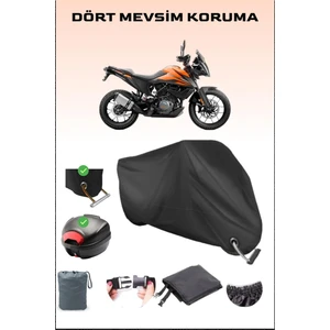 Ktm 250 Adventure Için Arka Çanta ve Kilit Uyumlu Siyah Motosiklet Branda, Güvenli