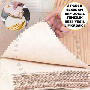 3 Parça Temizlik Kabak Bezi 25 x 25 cm Yeşil Lif Kabak Bitki Üretimi