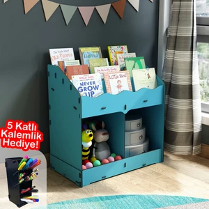 Toby 6 Bölmeli Ahşap Montessori Kitaplık