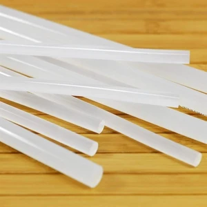 WellHise Şeffaf Çubuk Silikon 11mm Kalın Sıcak Mum Silikon 22cm 10 ADET