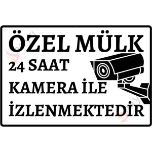 Hayg Equipment Özel Mülk 24 Saat Kamera ile Izlenmektedir Dekota Uyarı Levhası
