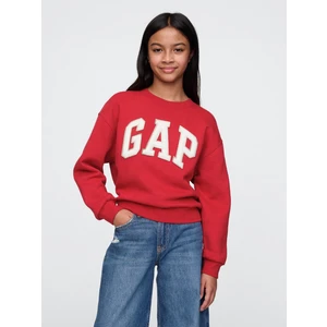 Kız Çocuk Kırmızı Gap Logo Oversize Fleece Sweatshirt