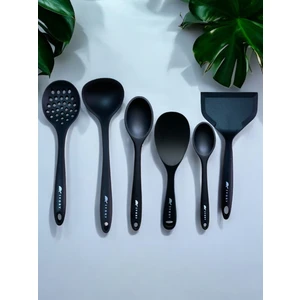 Isıya Dayanıklı Silikon Kepçe Kevgir Kaşık Spatula Seti 6 Parça