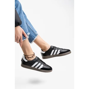 Kadın Rahat Taban Siyah Beyaz Spor Ayakkabı