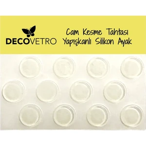 Yapışkanlı Silikon Cam Kesme Tahtası Ayağı 18  mm