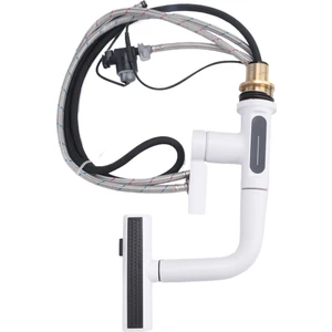 Şelale Çekmeli Mutfak Musluğu Akıllı Dijital Ekran Soğuk Sıcak Mikser Muslukları Döndürülebilir Lavabo Kaldırma Havza Musluğu-A (Yurt Dışından)