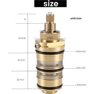 Pirinç Yedek Termostatik, Duş Bataryası Vanası Tamir Takımı Banyo Su Sıcaklık Kontrol Musluğu (Yurt Dışından)