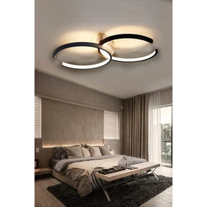 Duru Modern Tasarım Siyah Renk Salon Mutfak Hol Beyaz LED 2 Li Avize