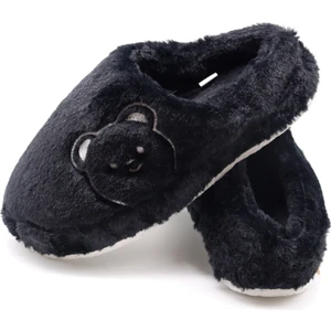 Kadın Siyah Ev Terliği, Ses Yapmaz Kalın Taban