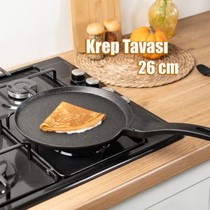 Dayanıklı Yuvarlak Granit Krep Tavası 26 cm